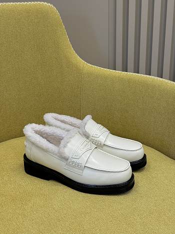 Dior Boy Loafers White Calfskin & White Shearling