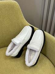 Dior Boy Loafers White Calfskin & White Shearling - 2