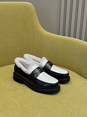 Dior Boy Loafers Bicolor Calfskin & White Shearling - 1