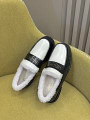 Dior Boy Loafers Bicolor Calfskin & White Shearling - 2