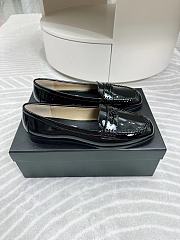 Chanel Shiny Black Oxford Loafers  - 1