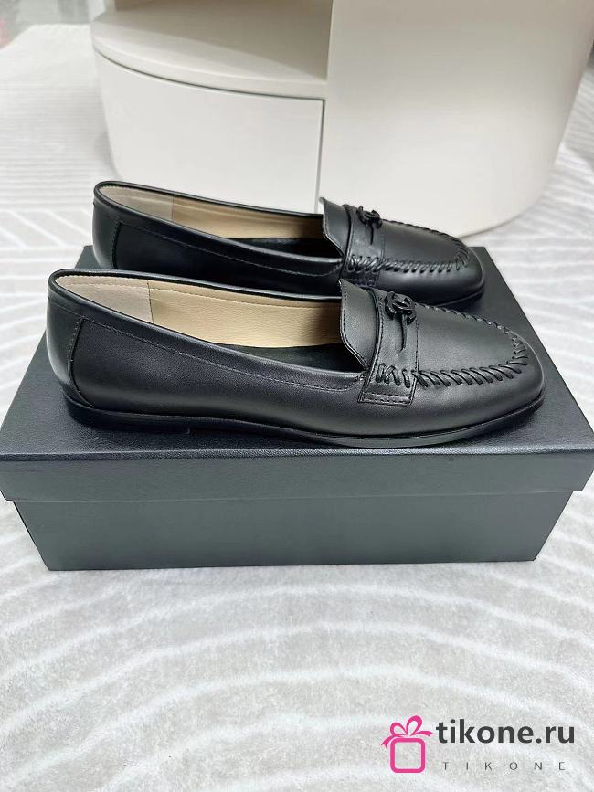 Chanel Black Oxford Loafers - 1