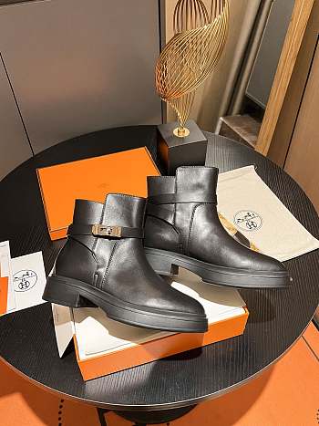 Hermes Black Veo Ankle Boots