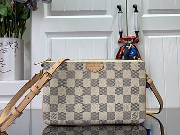 Louis Vuitton N60460 Double Zip Pochette Damier Azur - 20x12.5x3cm