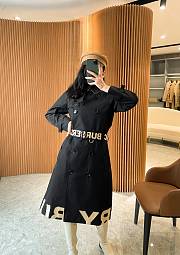 Burberry Black Logo Printed Trench Coat - 2