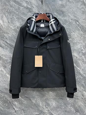 Bubbery Vintage Black Hooded Down Jacket