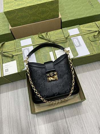 Gucci Black Leather Handbag - 25x21x9cm