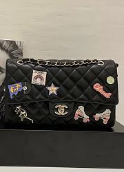 Chanel Black Quilted Calfskin Flap Bag 25cm - 1