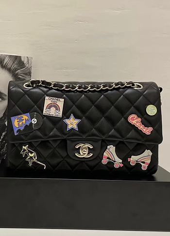 Chanel Black Quilted Calfskin Flap Bag 25cm