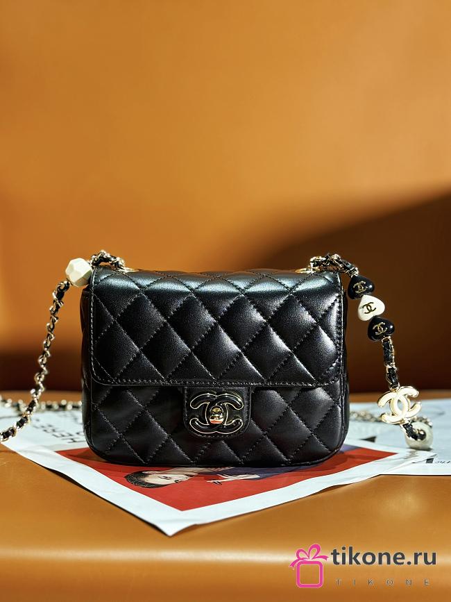 Chanel 23P Black Mini Flap Bag - 12.5x16x4.5cm - 1