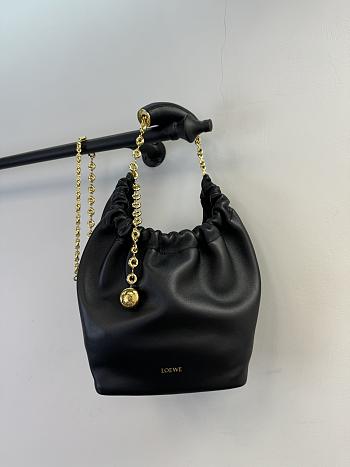 Loewe Small Squeeze Bag In Mellow Nappa Lambskin Black - 29x24x10.5cm  