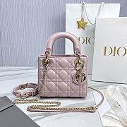 Mini Lady Dior Bag Pink Cannage Lambskin - 17x15x7cm - 1