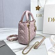 Mini Lady Dior Bag Pink Cannage Lambskin - 17x15x7cm - 4