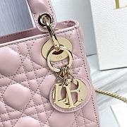 Mini Lady Dior Bag Pink Cannage Lambskin - 17x15x7cm - 5