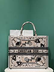 Dior Tote Beige Butterfly Bandana Embroidery - 41x35x18cm - 1