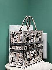 Dior Tote Beige Butterfly Bandana Embroidery - 41x35x18cm - 3