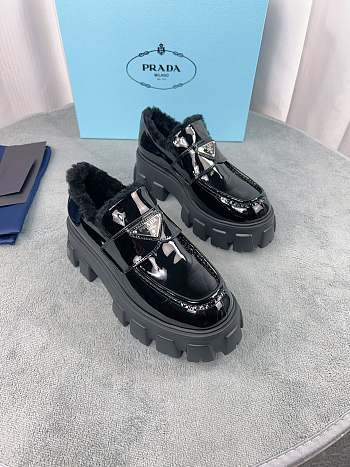 Prada Monolith Black Chunky-sole Leather Loafers