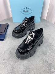 Prada Monolith Black Chunky-sole Leather Loafers - 4