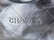 Chanel 22 Small Silver Leather Bucket Bag - 22x24.5x8cm - 2