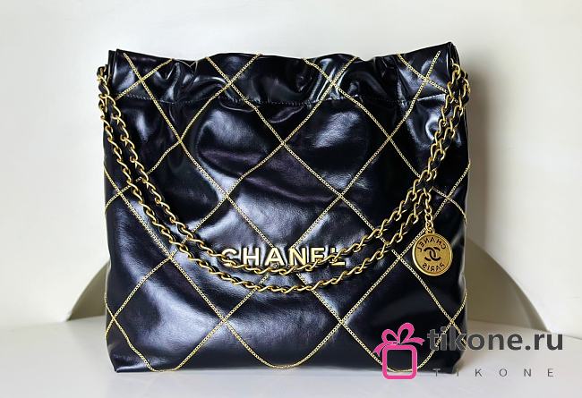 Chanel 22 Medium Black Smooth Leather - 35x37x7cm - 1