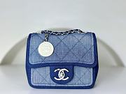 Chanel Vintage Blue Denim Flap Bag 17cm - 1