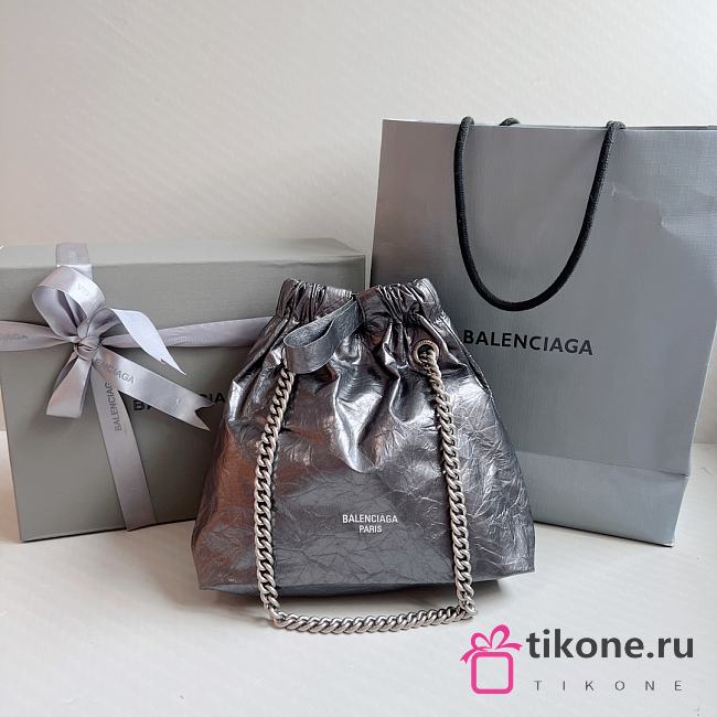 Balenciaga Grey Silver Bucket Bag - 32x27x10cm - 1