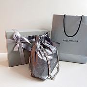 Balenciaga Grey Silver Bucket Bag - 32x27x10cm - 4