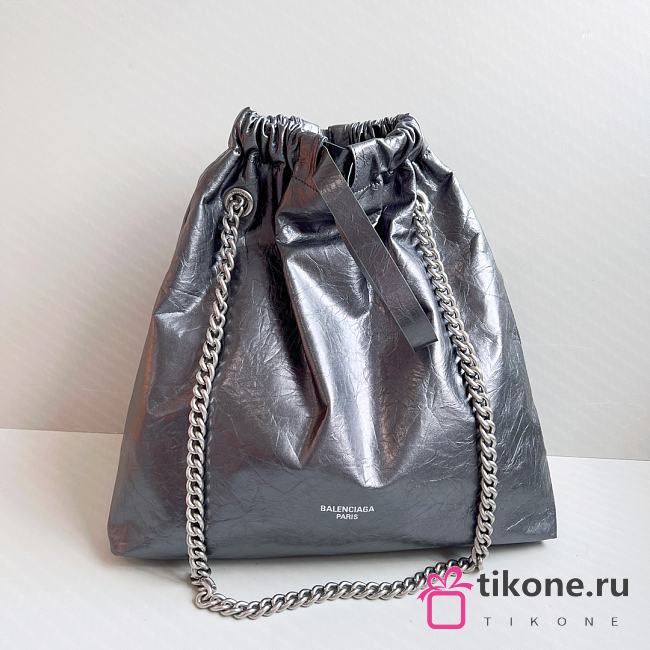 Balenciaga Large Grey Silver Bucket Bag - 46x39x14cm - 1