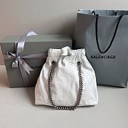 Balenciaga Small White Crush Tote - 32x27x10cm - 3