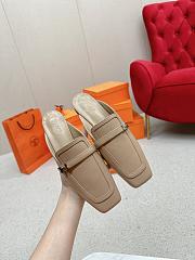 Hermes Beige Mastic Groupie Mule - 1