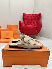 Hermes Beige Mastic Groupie Mule - 3