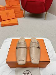 Hermes Beige Mastic Groupie Mule - 4