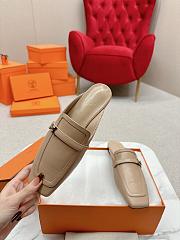 Hermes Beige Mastic Groupie Mule - 5