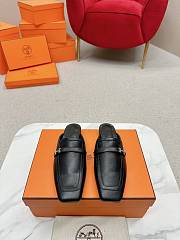 Hermes Black Mastic Groupie Mule - 5