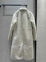 Prada White Fur Long Coat - 3