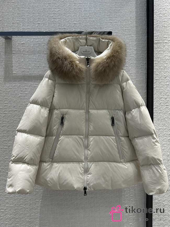 Moncler Laiche White Winter Down Coat - 1