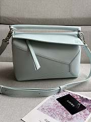 Loewe Puzzle Mini Leather Shoulder Bag In Aquamarine - 24x16.5x10.5cm - 1