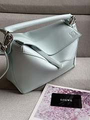 Loewe Puzzle Mini Leather Shoulder Bag In Aquamarine - 24x16.5x10.5cm - 3