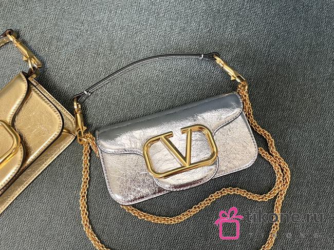 Valentino VLogo Signature Silver Handbag - 20x11x5cm - 1