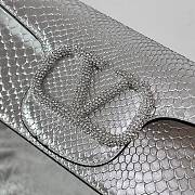 Valentino Vlogo Silver Python Leather Handbag - 27×13×6cm - 3