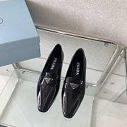 Prada Black Patent Leather Triangle Logo Loafers - 5