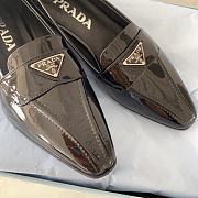 Prada Black Patent Leather Triangle Logo Loafers - 4