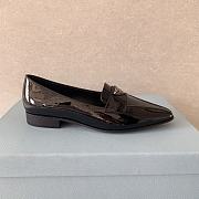 Prada Black Patent Leather Triangle Logo Loafers - 3