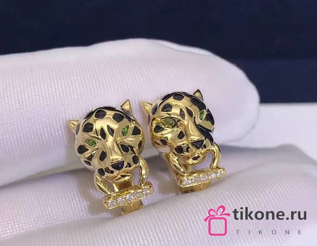 Cartier Panthere Gold Diamond Earrings - 1