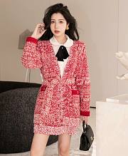 Chanel Long Tweet Cardigan In Red - 4