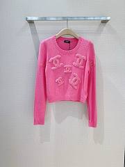 Chanel Pink Ribbon Logo Sweater - 1