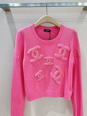 Chanel Pink Ribbon Logo Sweater - 2