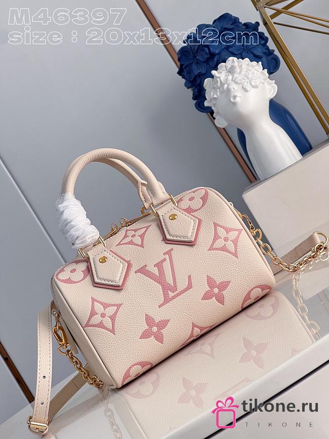 LV Speedy 20 Bandouliere White/Pink - 20.5x13.5x12cm - 1