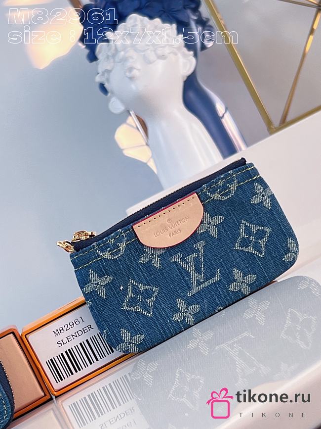 Louis Vuitton Blue Denim Key Bag Wallet - 12x7x1.5cm - 1