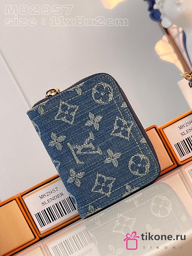 Louis Vuitton Blue Denim Zippy Wallet - 11x8.5x2cm - 1